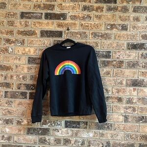 Port and Company Black Sweatshirt with Rainbow Design
